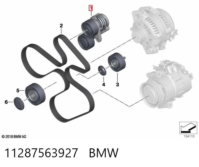 11287563927 BMW Reguladora de tensão da correia de transmissão