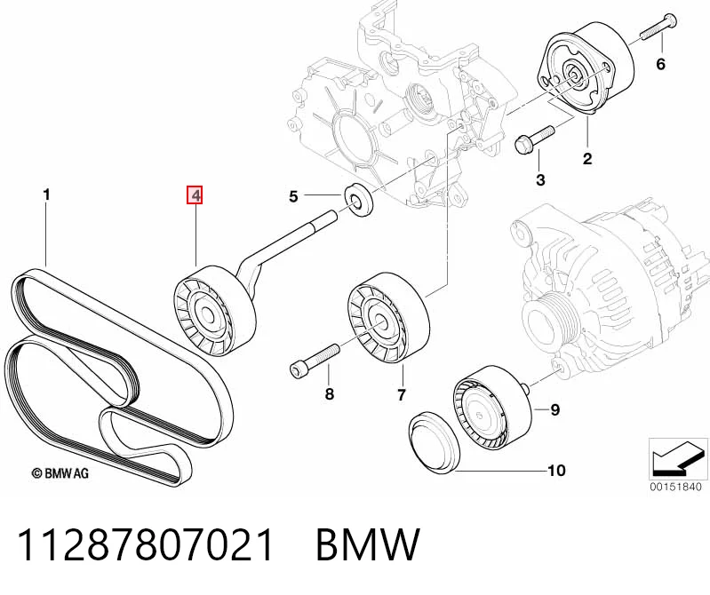 11287807021 BMW Rolo de reguladora de tensão da correia de transmissão