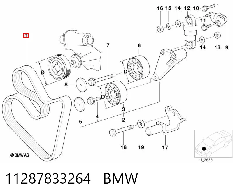 11287833264 BMW Correia dos conjuntos de transmissão