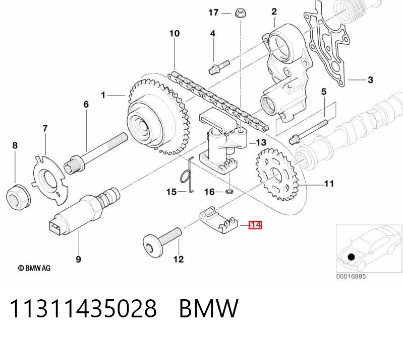 11311435028 BMW Sapato de reguladora de tensão da cadeia do mecanismo de distribuição de gás