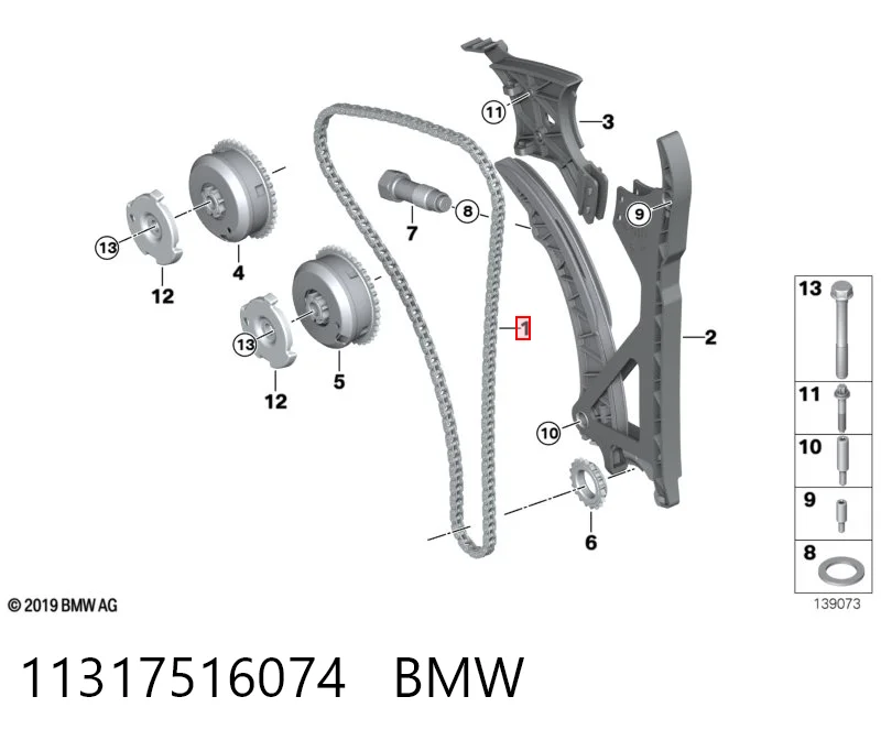 Cadeia do mecanismo de distribuição de gás BMW 3  E92