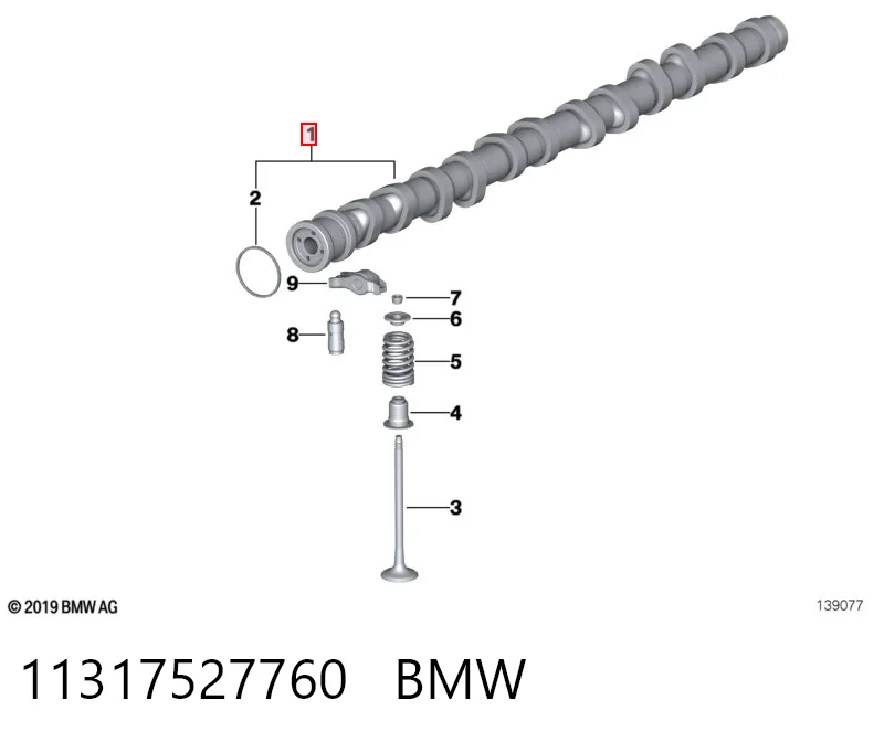 11317527760 BMW Árvore distribuidora de motor de escape