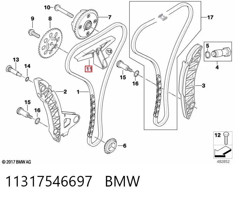 Amortecedor de cadeia do mecanismo de distribuição de gás, superior Mini Cooper  R56 ao melhor preço