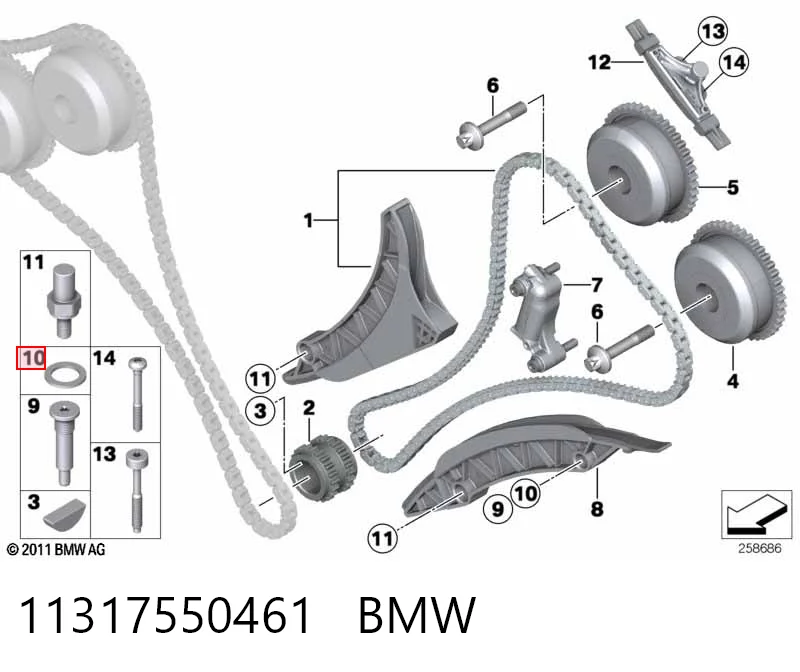 11317550461 BMW Vedante de rolha de panela de motor