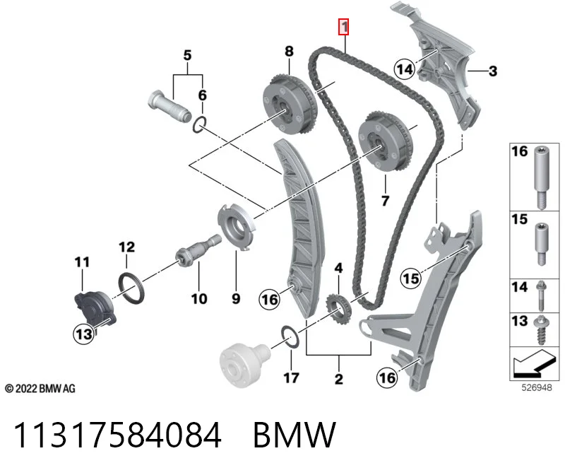 Cadeia do mecanismo de distribuição de gás BMW 3  E92 ao melhor preço