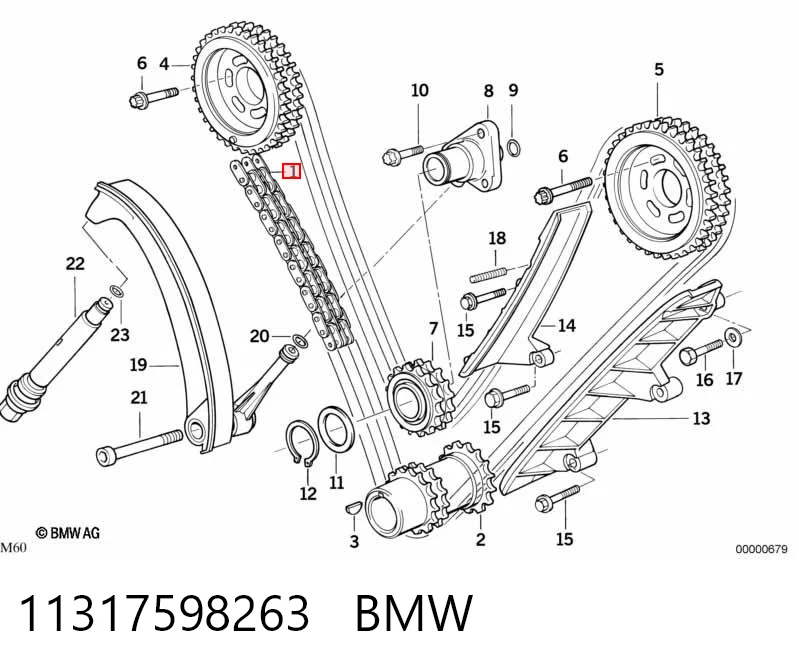 Cadeia do mecanismo de distribuição de gás para BMW 7 E32