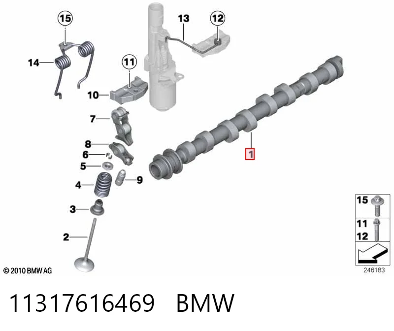 11317616469 BMW Árvore distribuidora de motor de admissão