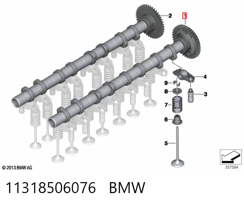 11318506076 BMW Árvore distribuidora de motor de admissão