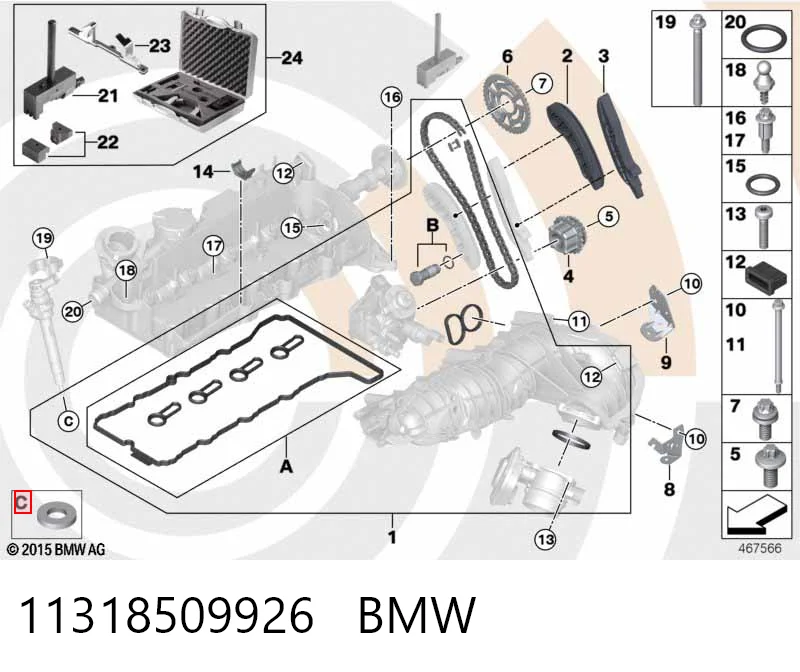 VPM11318509926 VPM Engrenagem de cadeia da roda dentada da árvore distribuidora de motor