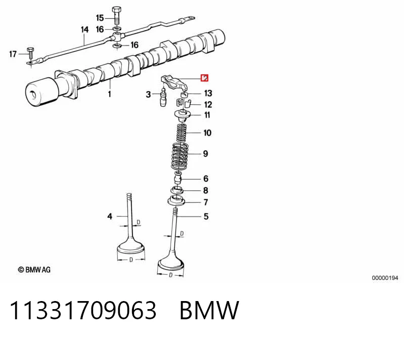 11331709063 BMW Balanceiro de válvula (balanceiro de válvulas)