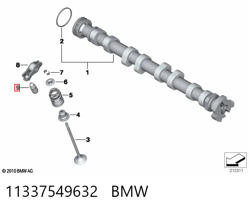 11337549632 BMW Compensador hidrâulico (empurrador hidrâulico), empurrador de válvulas
