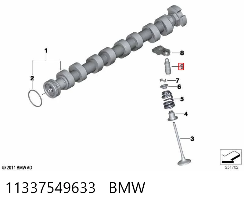 11337549633 BMW Compensador hidrâulico (empurrador hidrâulico), empurrador de válvulas