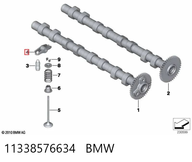 11338576634 BMW Balanceiro de válvula (balanceiro de válvulas)