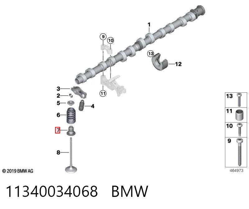 11340034068 BMW Vedação de válvula (de óleo) de admissão, kit