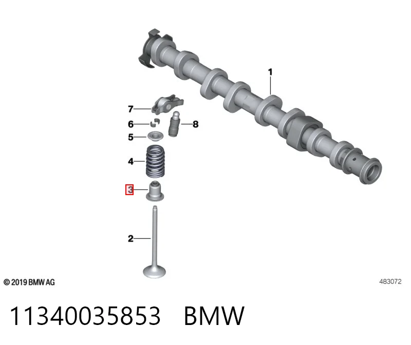 11340035853 BMW Vedação de válvula (de óleo) de escape, kit