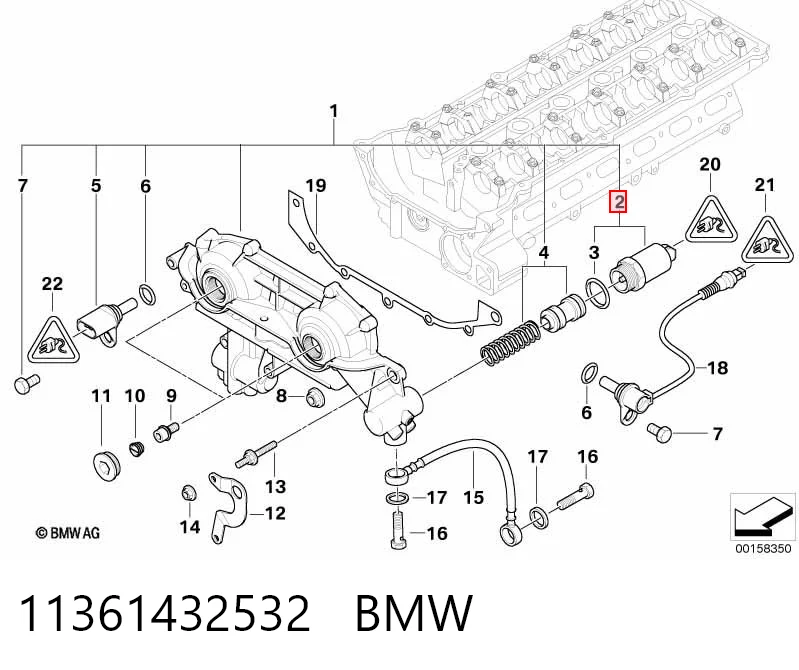 11361432532 BMW Válvula eletromagnética de posição (de fases) da árvore distribuidora