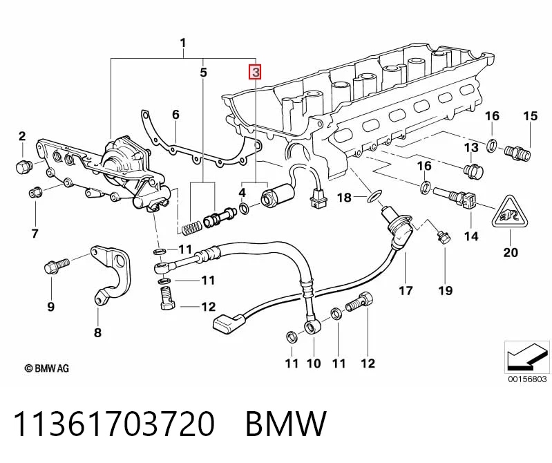 11361703720 BMW Válvula eletromagnética de posição (de fases) da árvore distribuidora