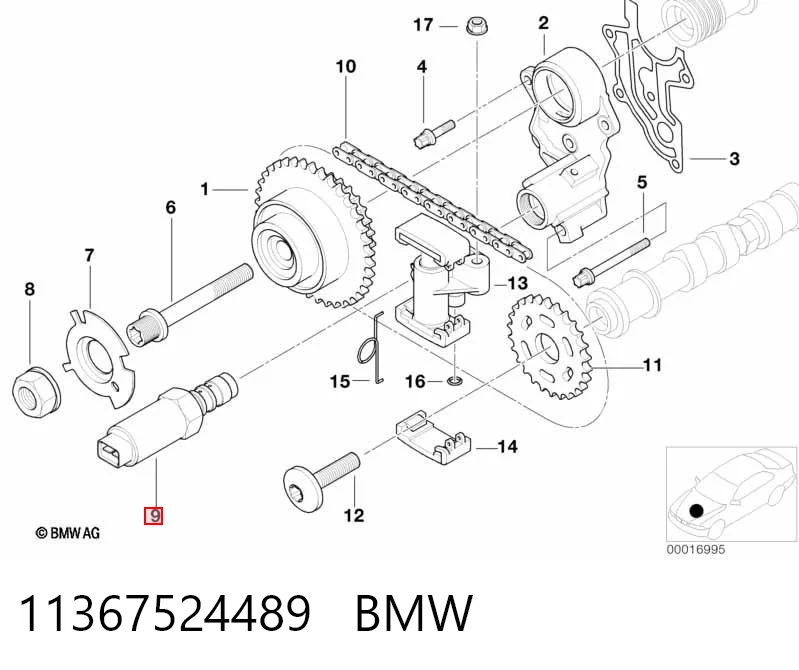 11367524489 BMW Válvula eletromagnética de posição (de fases) da árvore distribuidora