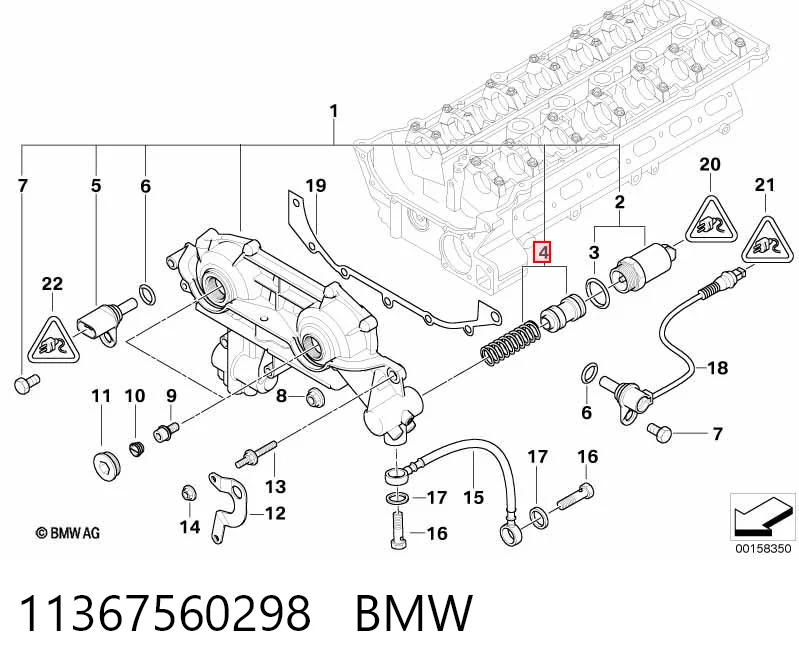 11367560298 BMW Reguladora de tensão da cadeia do mecanismo de distribuição de gás