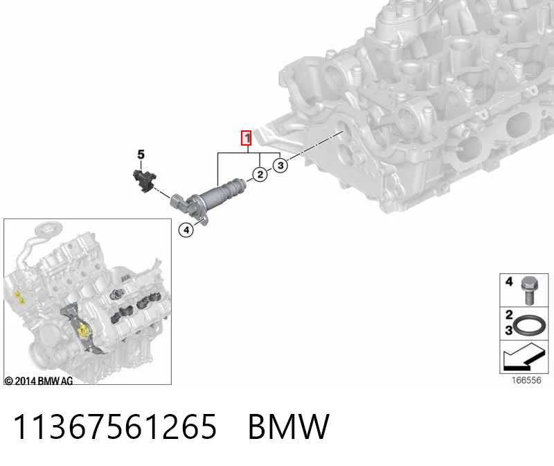 11367561265 BMW Válvula eletromagnética de posição (de fases) da árvore distribuidora