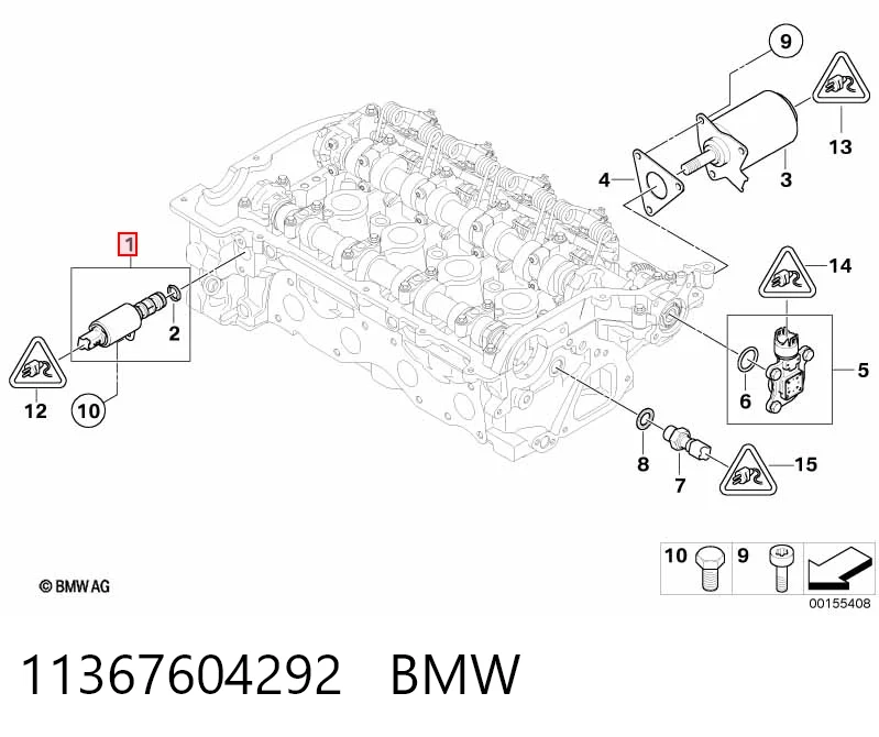 11367604292 BMW Válvula eletromagnética de posição (de fases) da árvore distribuidora