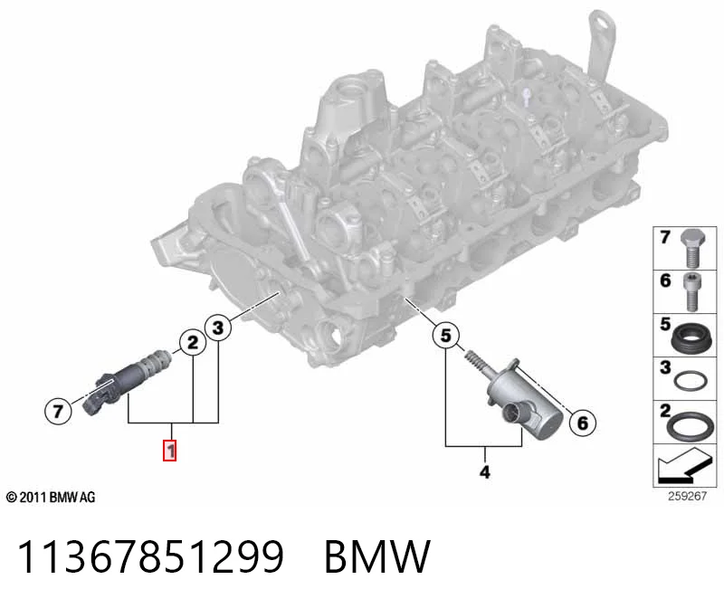 11367851299 BMW Válvula eletromagnética de posição (de fases) da árvore distribuidora