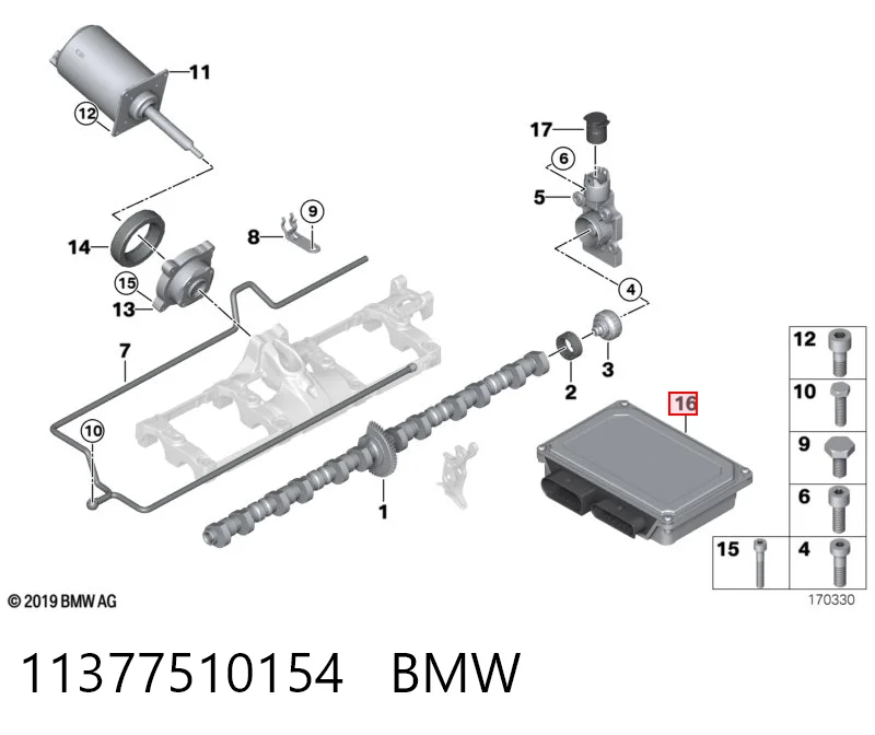 11377510154 BMW Módulo de controlo da Centralina eletrônica Valvetronic