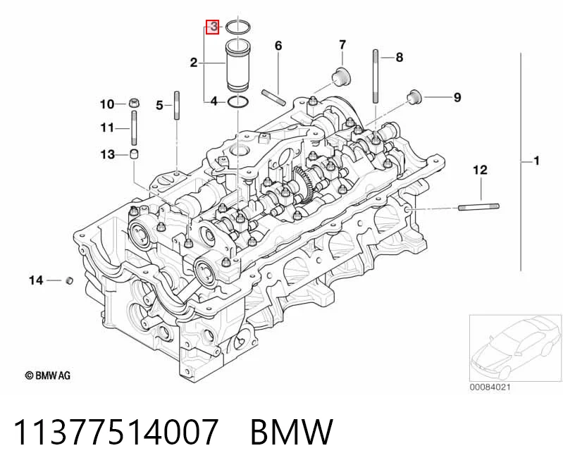 11377514007 BMW Vedante anular da cavidade de vela