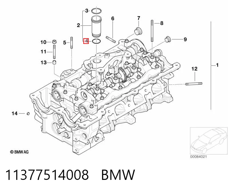 11377514008 BMW Vedante anular da cavidade de vela