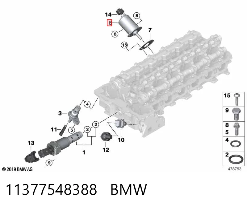 11377548388 BMW Regulador das fases de distribuição de gás