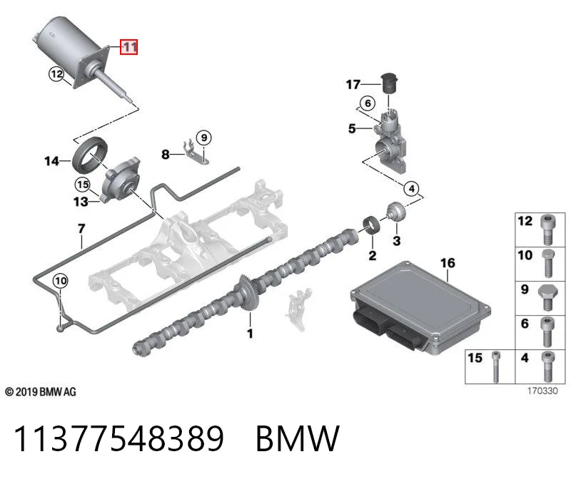 11377548389 BMW Válvula eletromagnética de posição (de fases) da árvore distribuidora