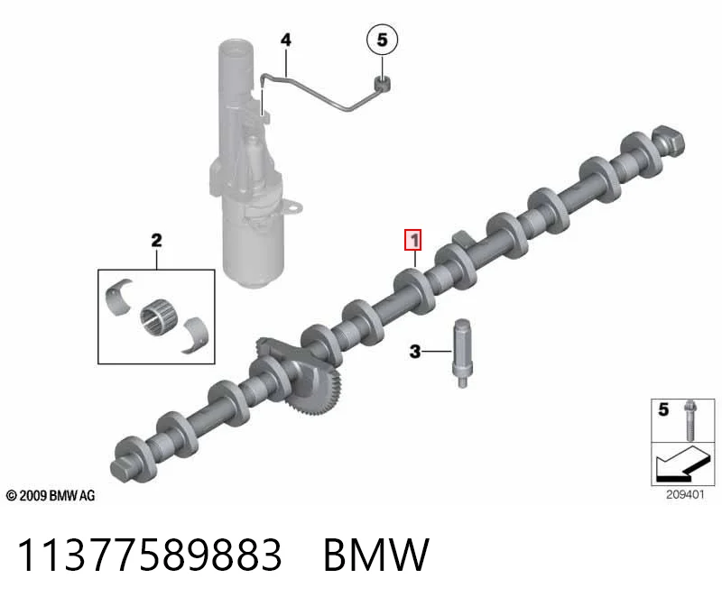 11377589883 BMW Eixo excêntrico, valvetronic
