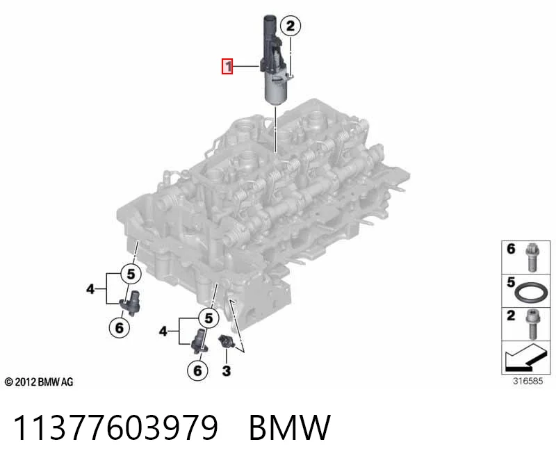 11377603979 BMW Regulador das fases de distribuição de gás