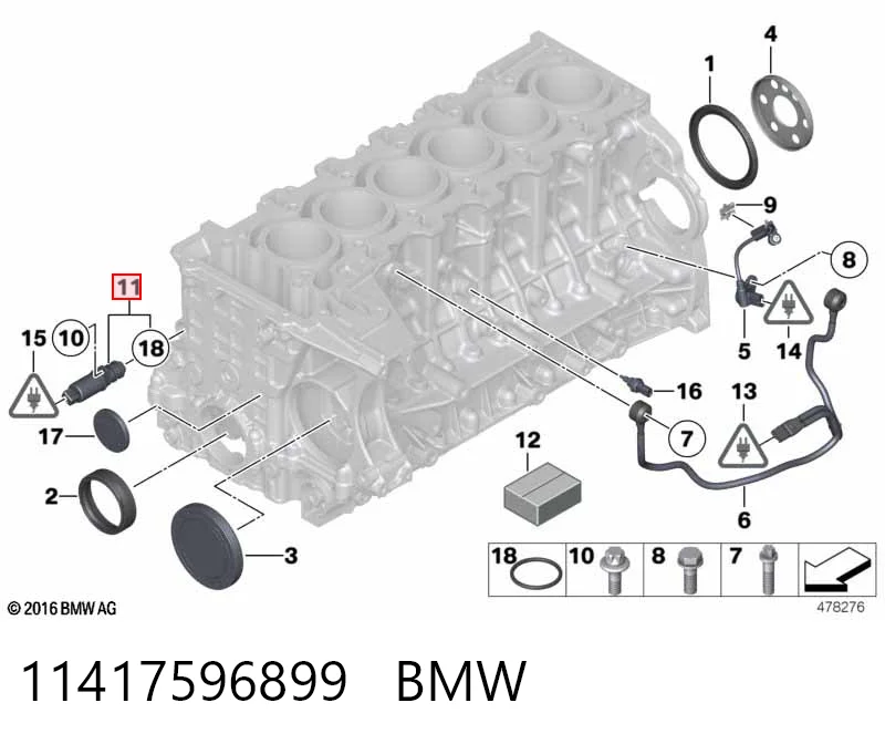 11417596899 BMW Válvula de regulação de pressão de óleo