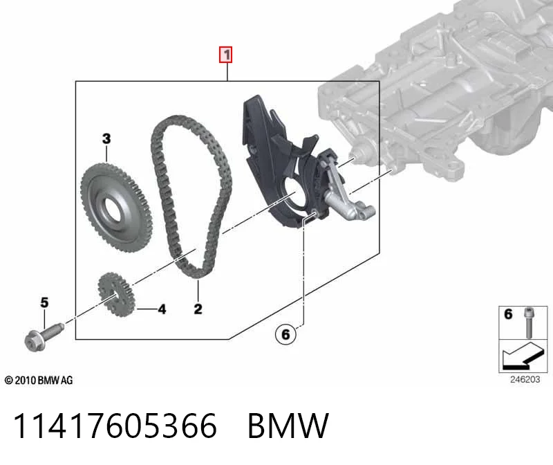 11417605366 BMW Cadeia de bomba de óleo, kit