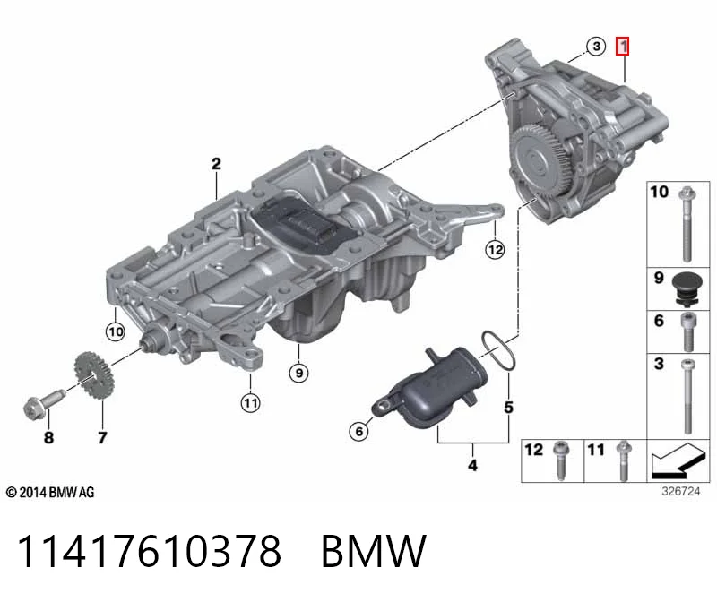 11417610378 BMW Bomba de óleo