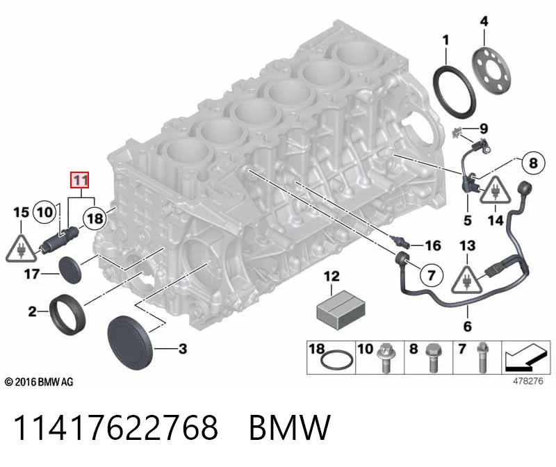 11417622768 BMW Válvula de regulação de pressão de óleo