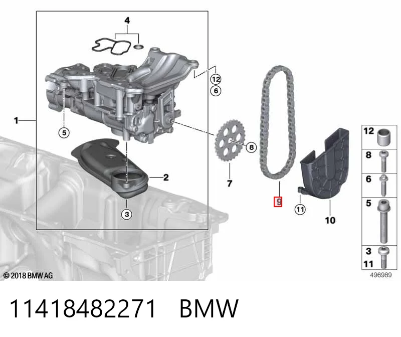 Cadeia de bomba de óleo BMW 1 preço, a partir de 62,85 USD