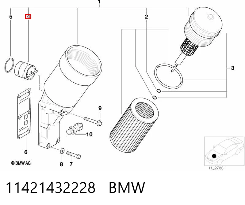 11421432228 BMW Válvula de regulação de pressão de óleo