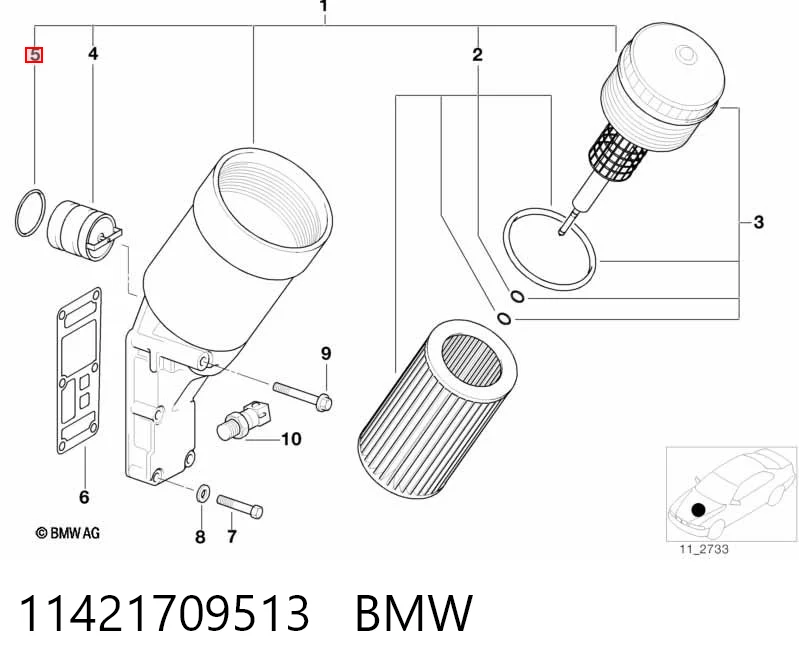 11421709513 BMW Vedante de adaptador do filtro de óleo