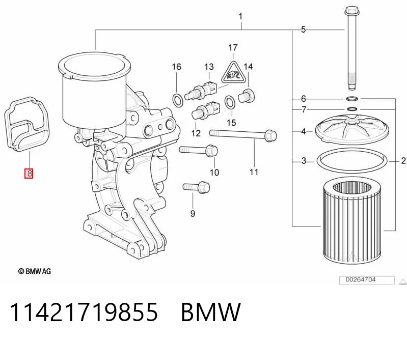 11421719855 BMW Vedante de adaptador do filtro de óleo