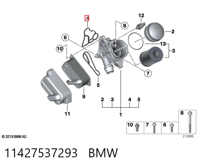 11427537293 BMW Vedante de adaptador do filtro de óleo
