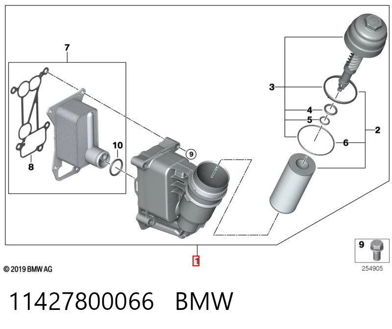 11427800066 BMW Caixa do filtro de óleo