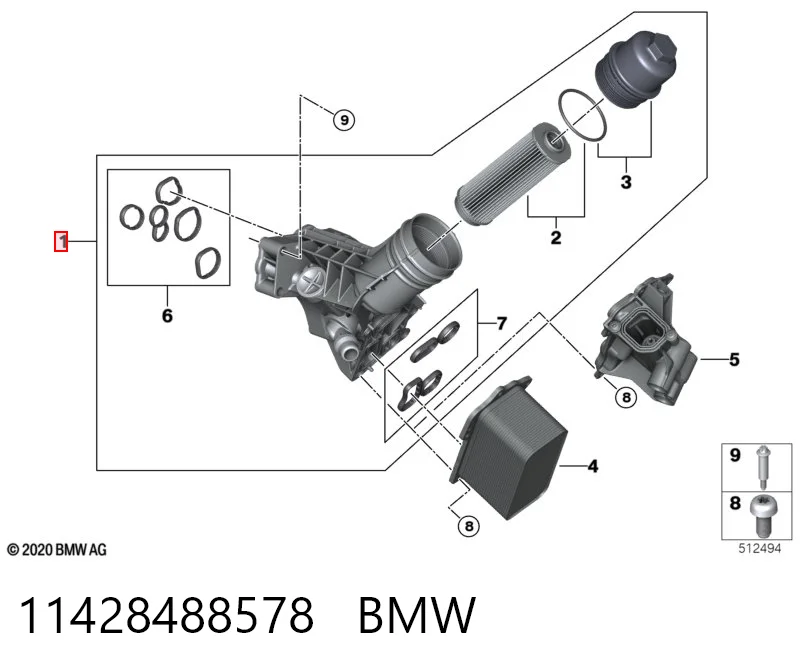 11428488578 BMW Caixa do filtro de óleo