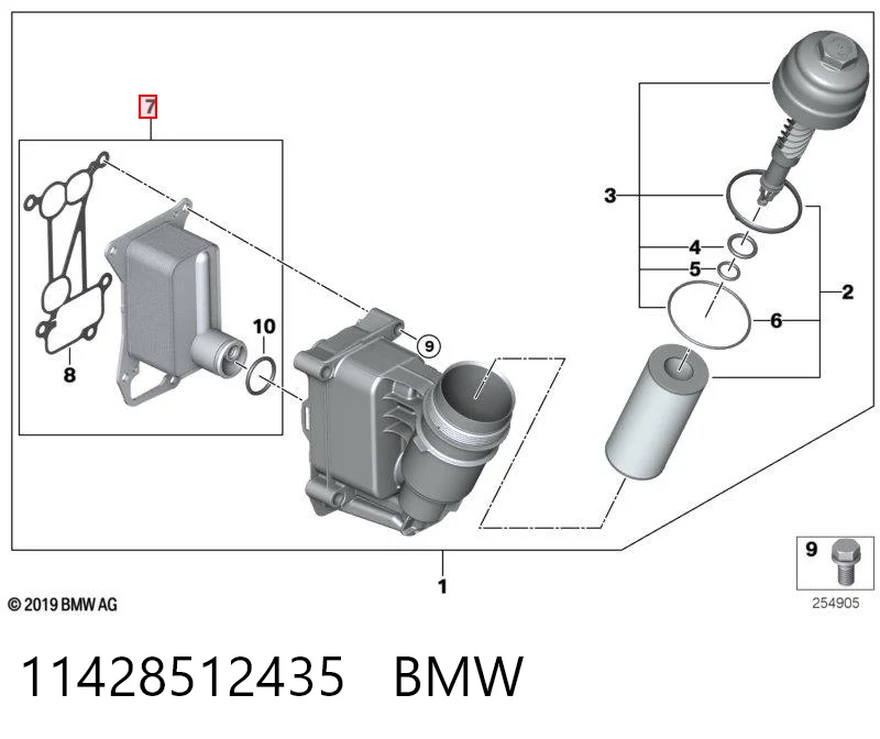 11428512435 BMW Vedante do radiador de óleo