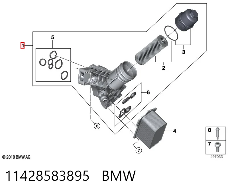 11428583895 BMW Caixa do filtro de óleo