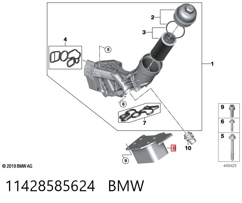 11428585624 BMW Radiador de óleo