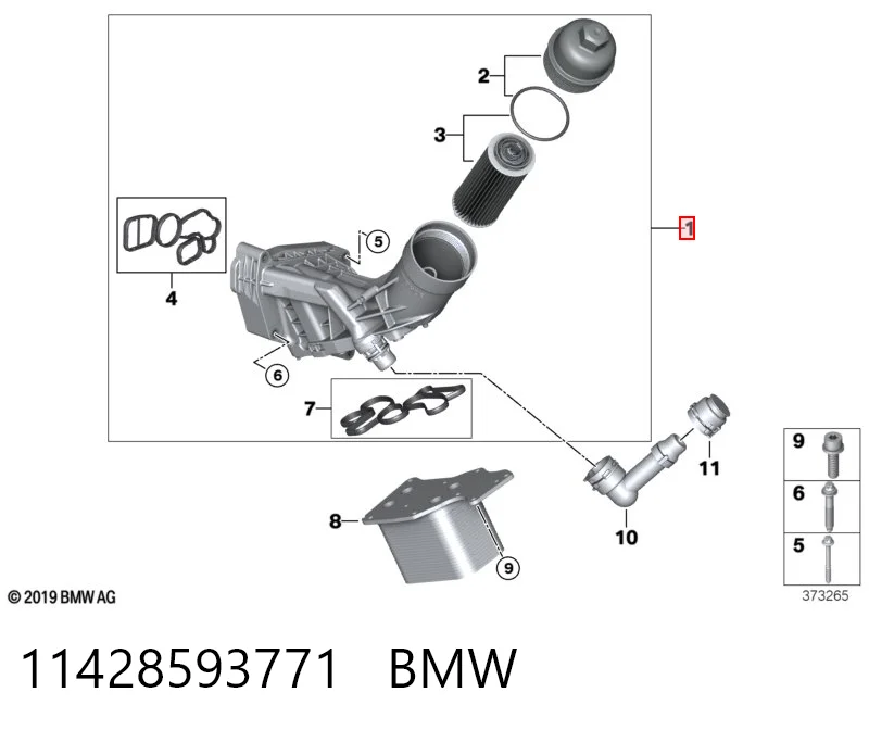 11428593771 BMW Caixa do filtro de óleo