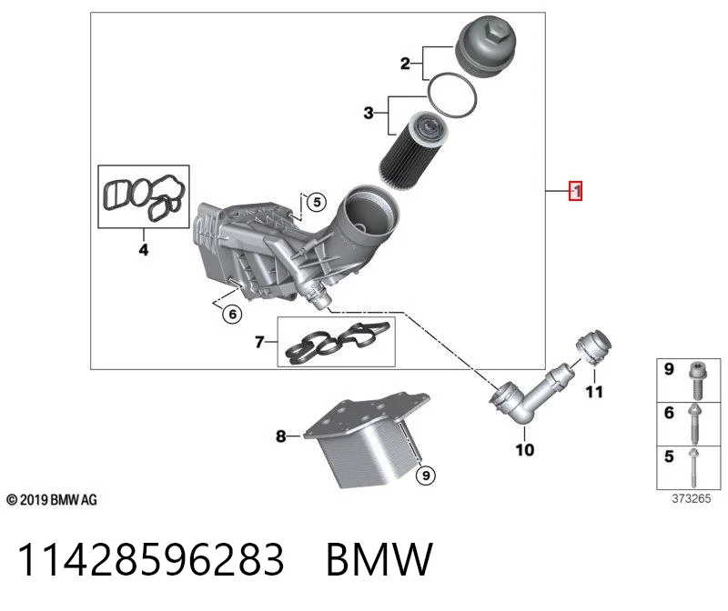 11428596283 BMW Caixa do filtro de óleo
