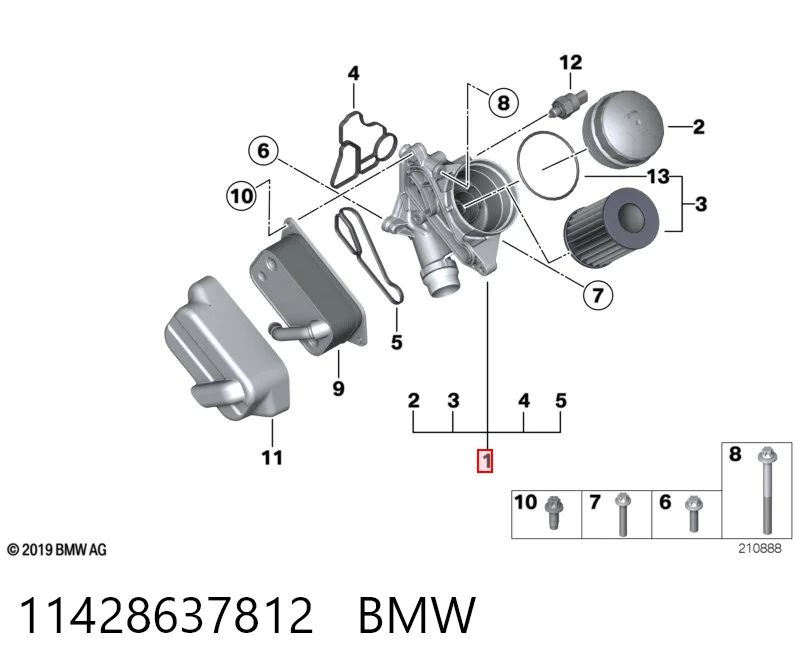 11428637812 BMW Caixa do filtro de óleo